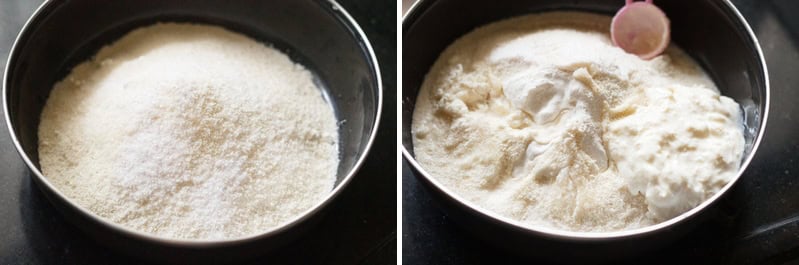 collage of dough making steps.