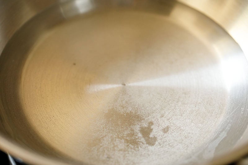 water added to pan.