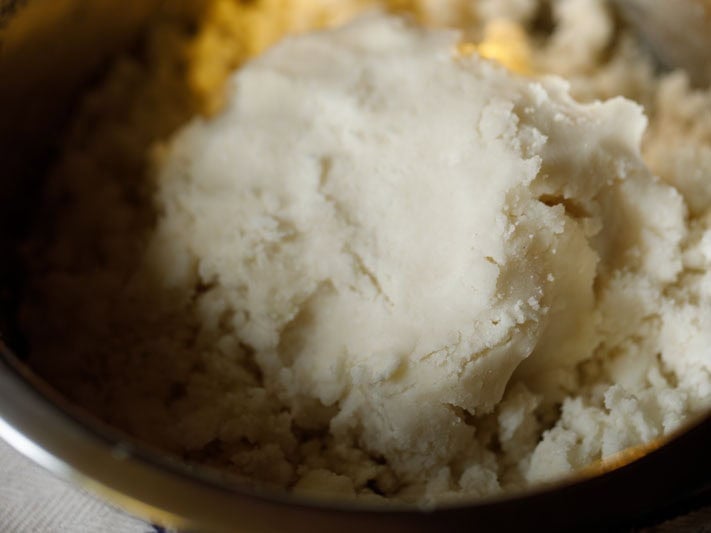 kneading dough for idiyappam recipe.