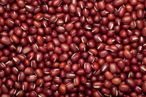 closeup shot of adzuki beans.