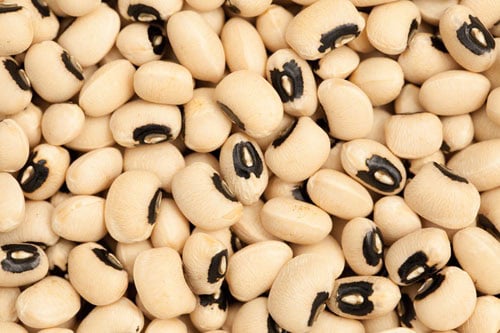 black eyed beans closeup shot.