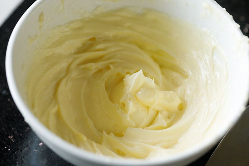 Creamy butter or maska in a bowl.
