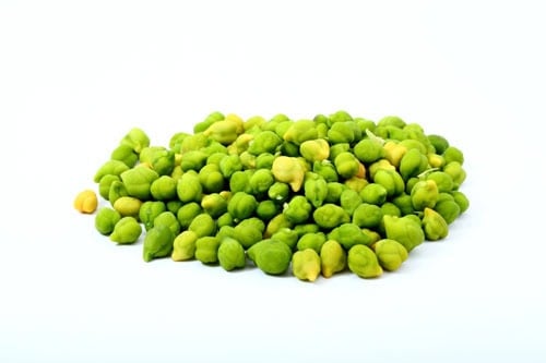 closeup image of green chickpeas.