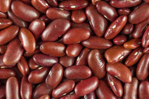 closeup image of red kidney beans.
