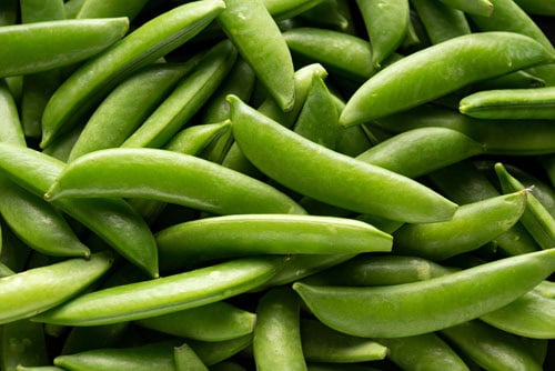 green sugar snap peas closeup image.
