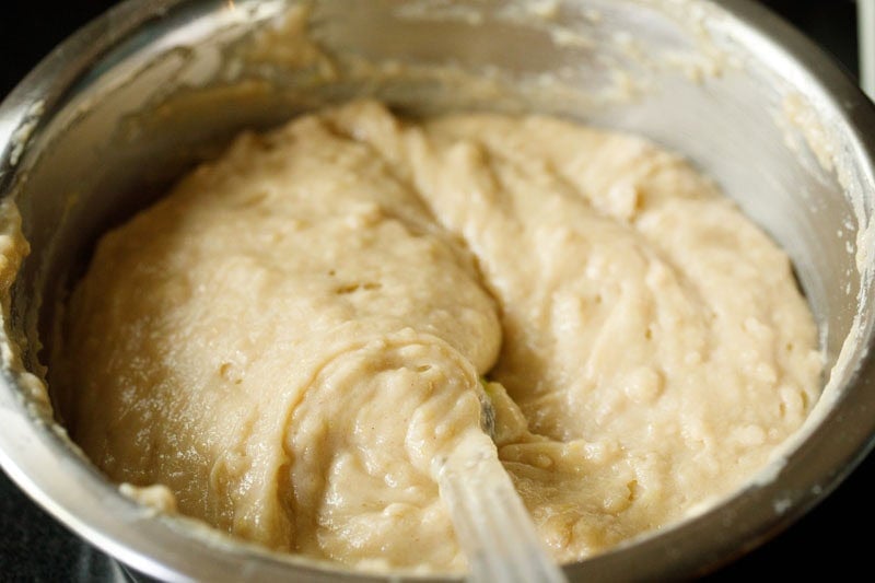 Lemon pound cake batter formed.