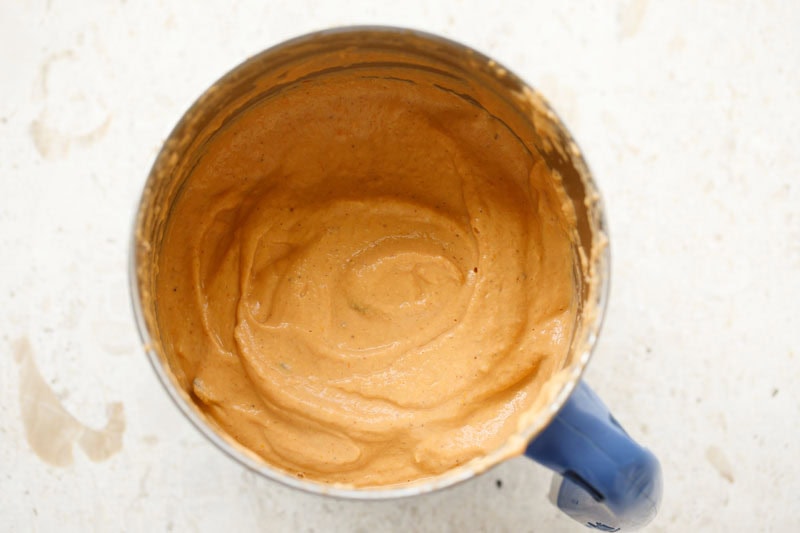 Finely ground masala paste in blender jar.