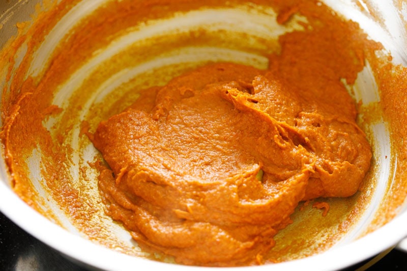 Ground spices mixed with the masala paste.