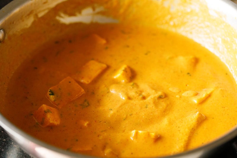 paneer angara in pan.