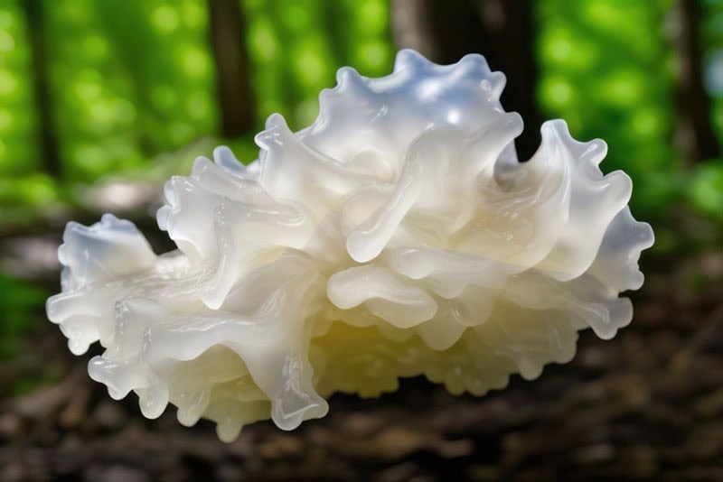 Closeup shot of Snow Fungus.