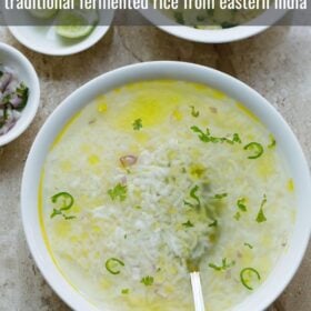 Bowl of traditional fermented panta bhat.