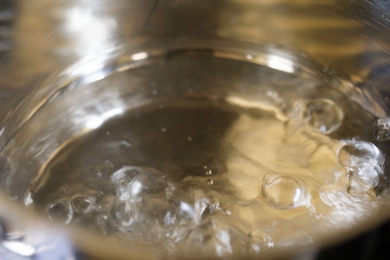 Bubbling water in a pot
