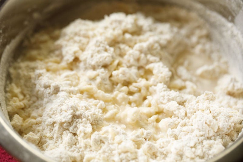 cold water sprinkled and mixed into badusha dough.