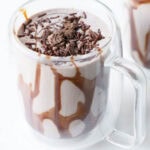 Creamy Oreo milkshake topped with chocolate sprinkles and crushed Oreo.