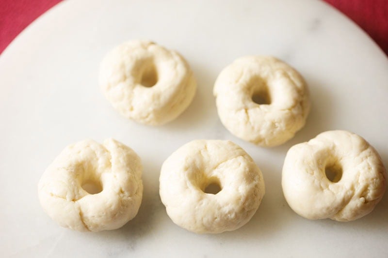 depression made on dough balls.