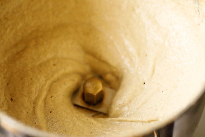 Smooth, creamy baba ganoush in blender.