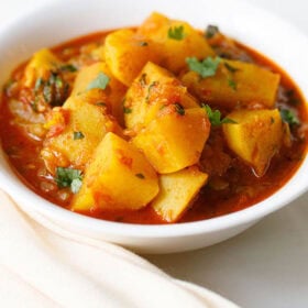 Turnip curry or shalgam ki sabji in bowl.