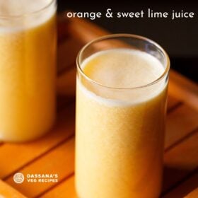 Two glasses of ganga jamuna juice with text layovers.