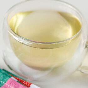 lemongrass tea in a transparent cup.