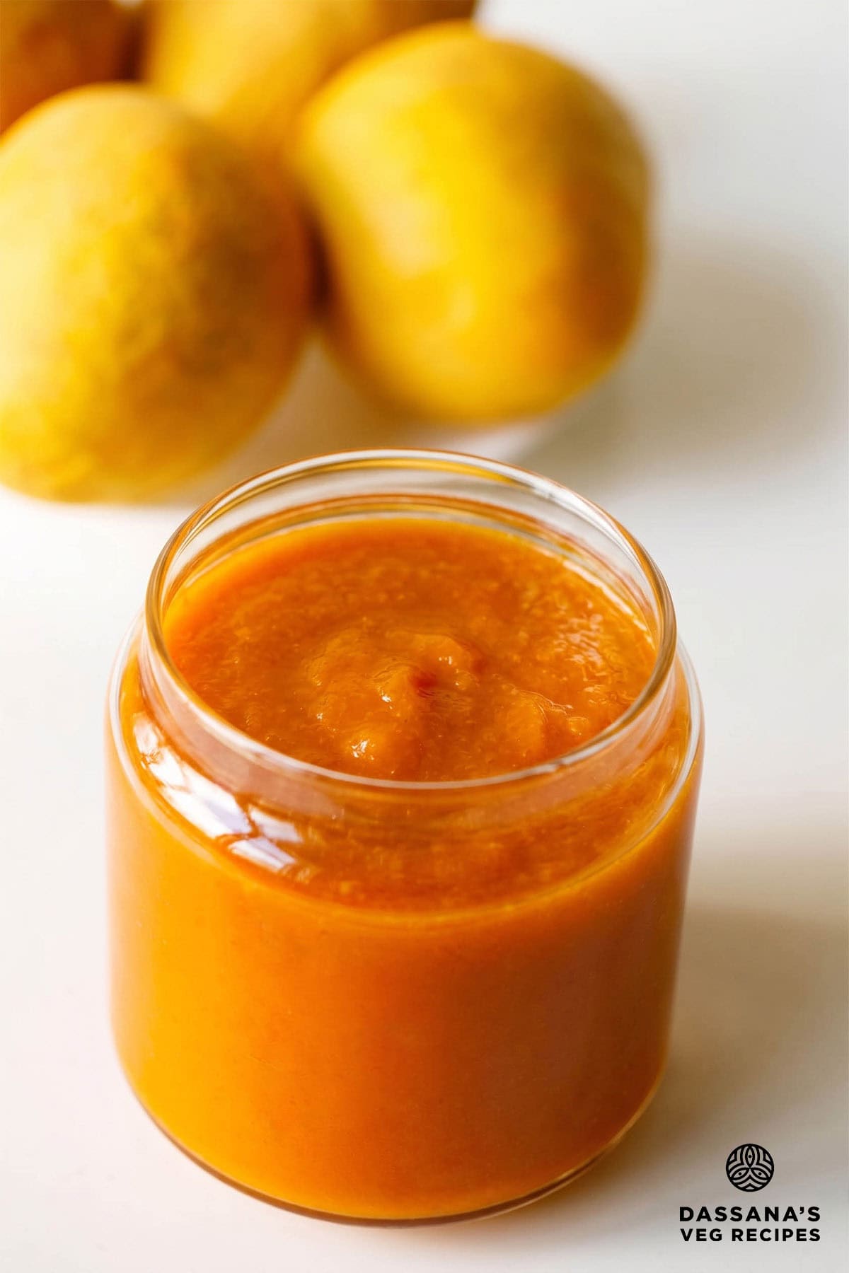 Jar of mango jam.