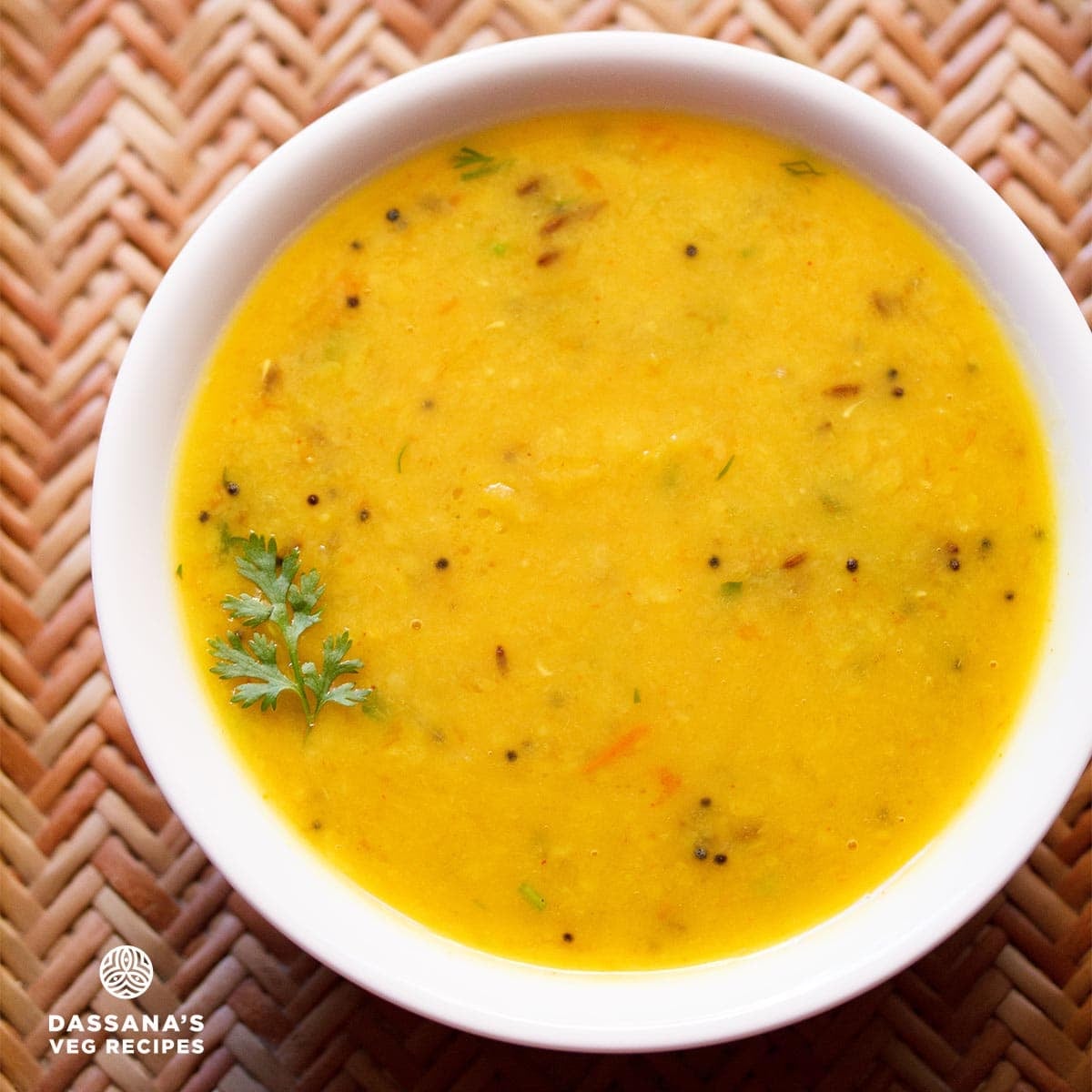 Bowl of yellow toor dal.