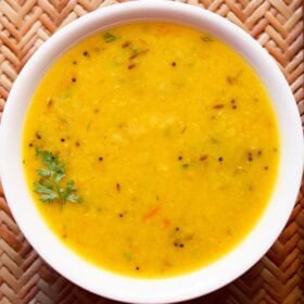Bowl of toor dal or arhar dal.