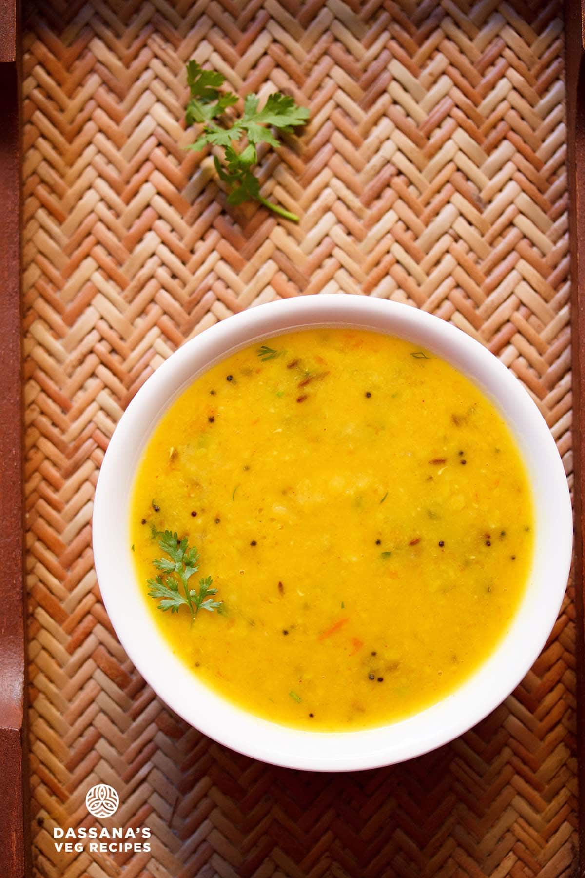 Bowl of yellow toor dal.