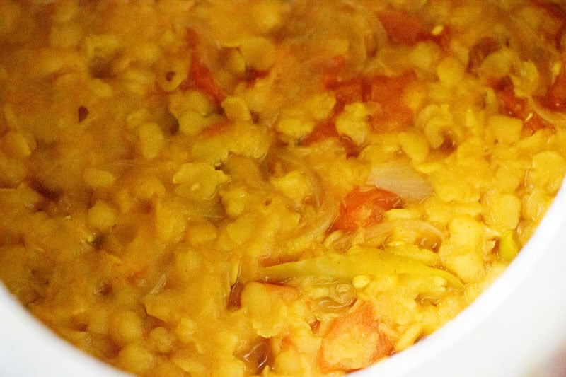 Cooked toor dal in cooker.