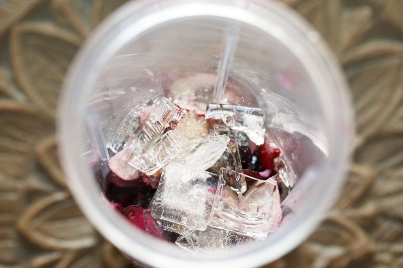 Ice cubes in blender.