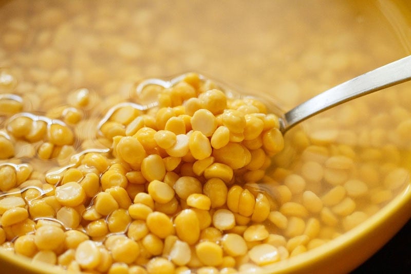 Soaked chana dal or bengal gram.