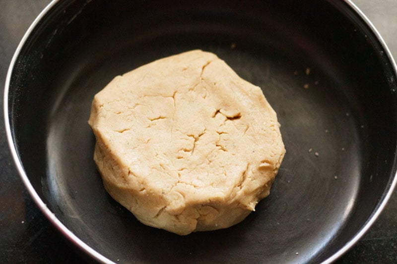 Wheat biscuit dough in bowl.