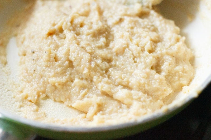 Ready malai barfi mixture.
