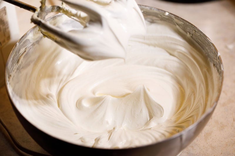Whipped cream in bowl.