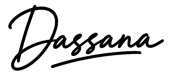 Stylized cursive text of 'Dassana'